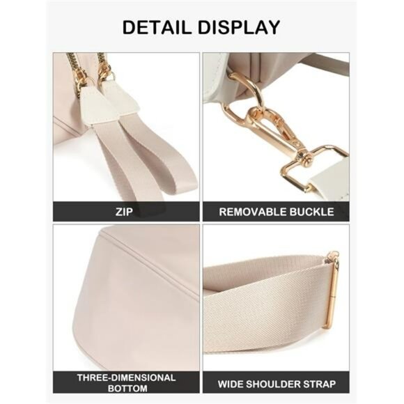 Nylon Crossbody Bag Bum Bag Shoulder Purse Adjustable Strap Large Capacity - Picture 5 of 7